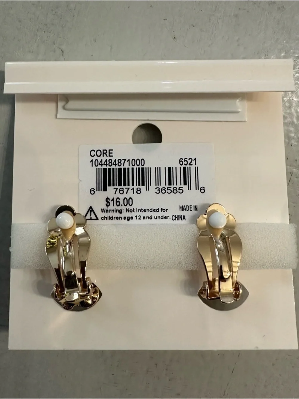 New Directions Women's Gold Textured Small Hoop Clip-On Earrings NWT